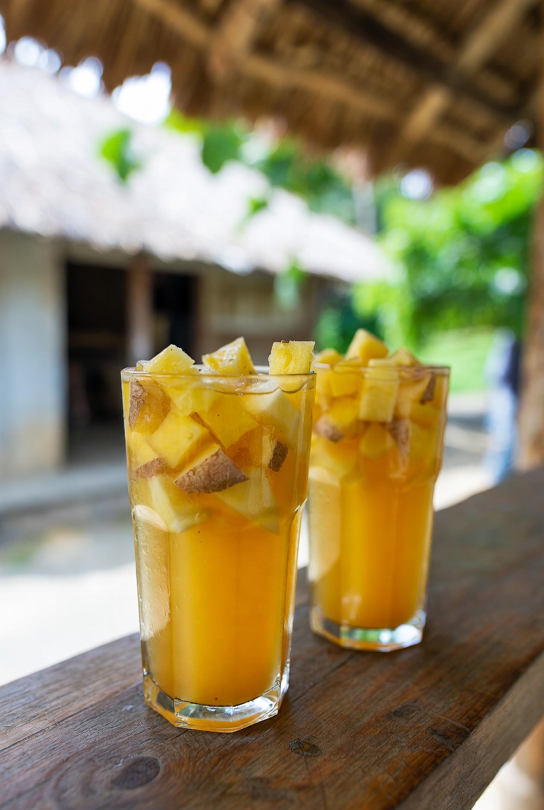 Ghanaian pineapple ginger coconut water juice